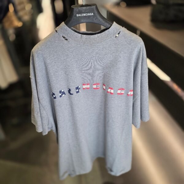[아울렛] 발렌시아가 인터내셔널 USA 오버사이즈 반팔 티셔츠 831305 TSVL8 1300