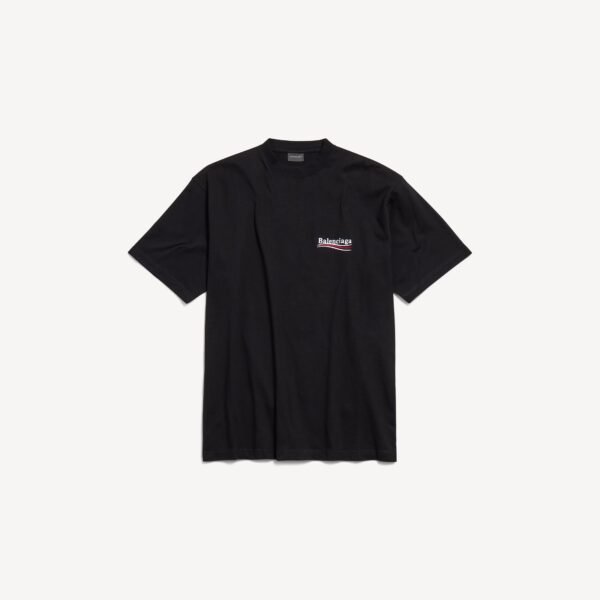 발렌시아가 남성 폴리티컬 캠페인 라지 핏 티셔츠 (블랙) 641675TKVJ11070