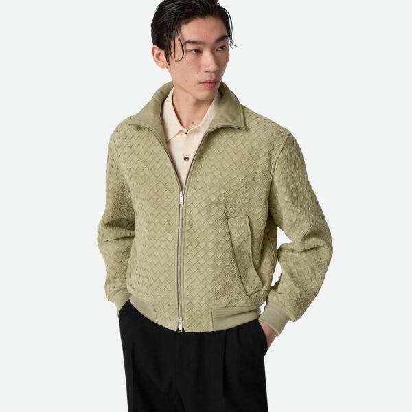 보테가베네타 인트레치아토 스웨이드 레더 블루종 811525V4HG03008