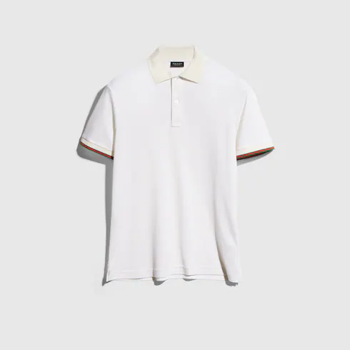 구찌 웹 실크 저지 폴로 셔츠 A005VNXJH5R9000