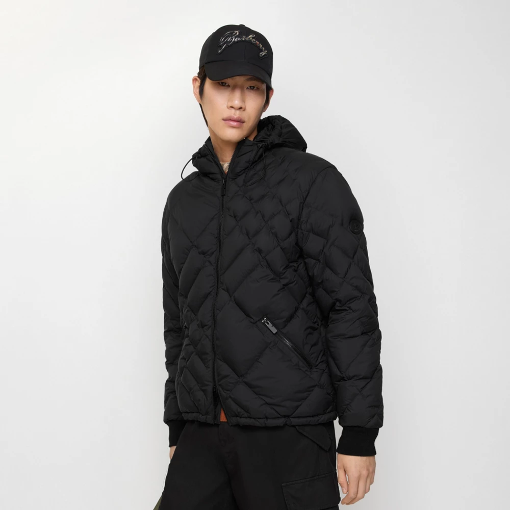 버버리 도버스그린 체크 스티치 나일론 다운재킷 81207431 - 이미지 2
