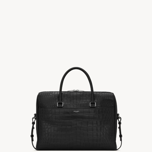 생로랑 크로커다일 엠보싱 매트 레더 DUFFLE SAINT LAURENT 브리프케이스백 625449DZE0E1000
