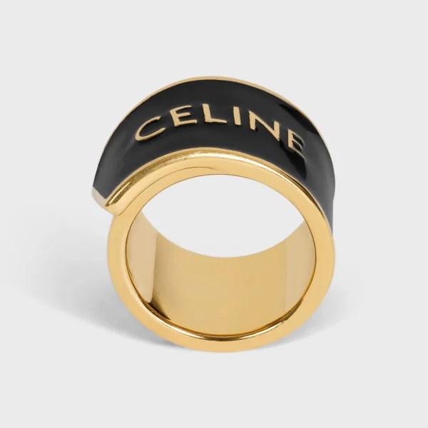 셀린느 CELINE 리본 라지 링 에나멜 & 황동 골드 피니시 B10EF4V09.38DK
