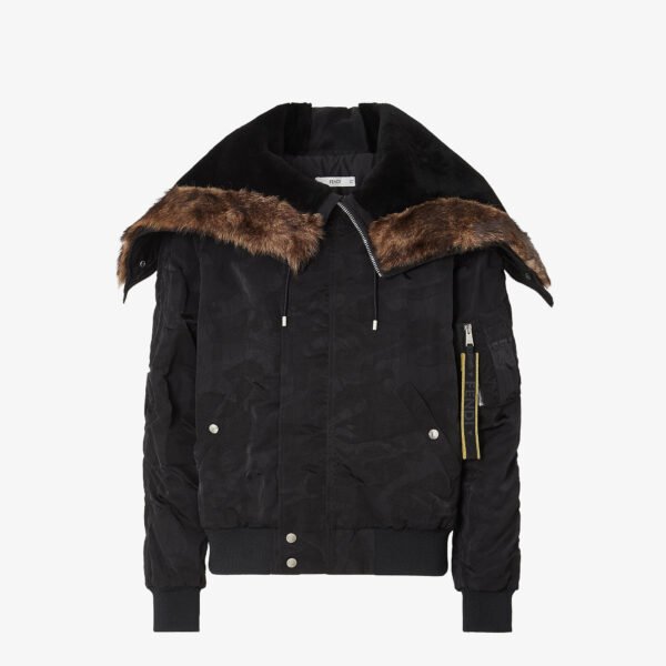 펜디 블루종 블랙 패치워크 나일론 봄버 재킷 FW1466AME6F0QA1
