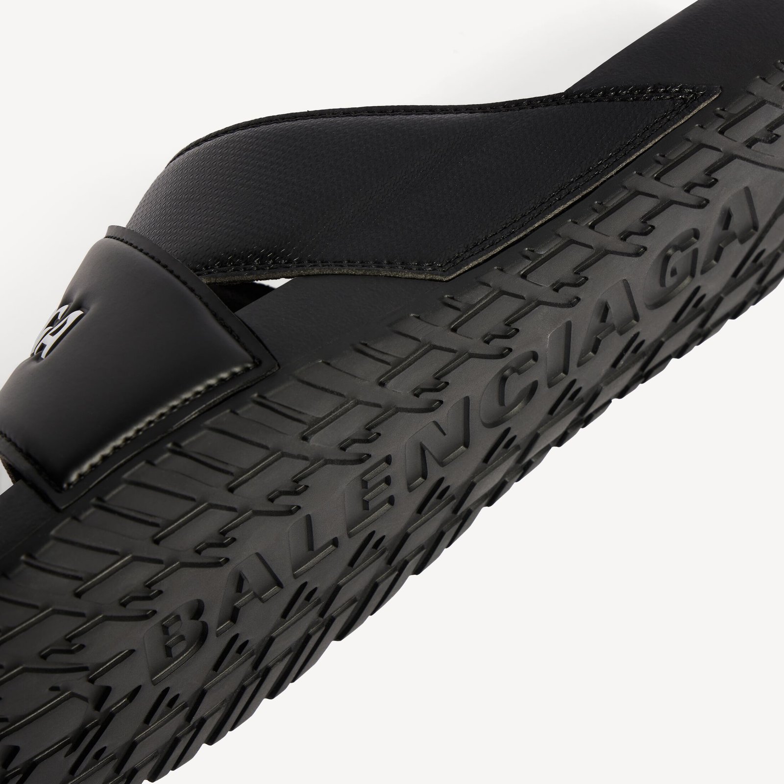 발렌시아가 남성 스포티 풀 슬라이드 샌들 블랙/화이트 866163W0FPD1090 - 이미지 4