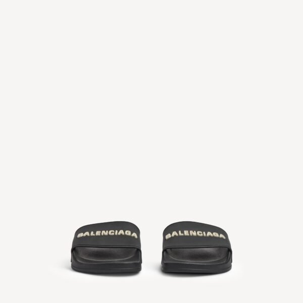 발렌시아가 남성 풀 슬라이드 샌들 블랙/화이트 565826W1S801006